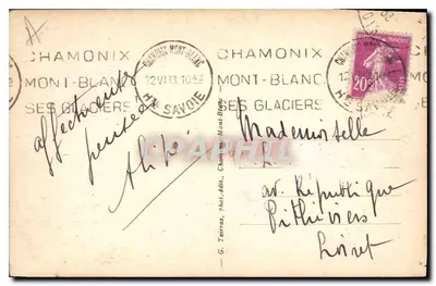 Chamonix-Mont-Blanc — A Mar de gelo — G. Tauras, fot.édit. — Verso