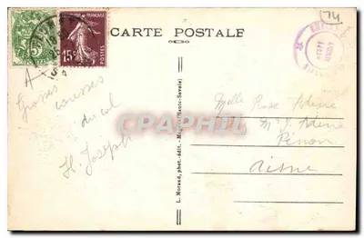 Przełęcz Aravis (1898 m.) i Mont-Blanc — L. Morand, fot. (Hauts-Alpes) — n° 130 — Rewers