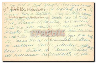 Igreja da Madeleine — Paris — Édition YVON — Verso