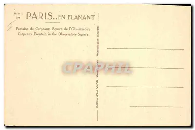 Fontanna Carpeaux — Plac Obserwatorium — Wydawnictwo Sztuki YVON — Rewers