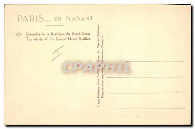 Parijs — Basiliek van het Heilig Hart — Edities van Kunst YVON, n° 239 — Achterkant