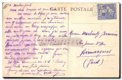 Moutiers e a Isère — vista do vilarejo e de seus edifícios — editor C. CORDON, n° 24608 — Verso