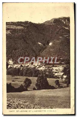 St-Jeoire e L'Herbette (1100 m) — vista panorâmica — série 13477, édit. Braun & Cie, Annemasse