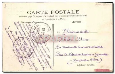 Versailles - Parque do Petit Trianon - A Moinha — editor J. Bellamy, n° 95 — Verso