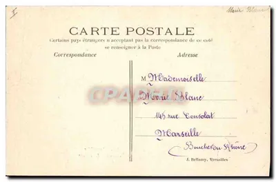 Versailles — Trianon — A Fazenda — Um Beijo de Linette — editor Rasail, n° 107 — Verso