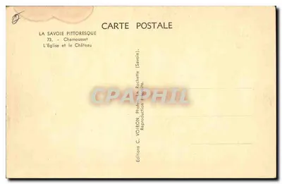 Chamoussot — A Igreja e o Castelo — Edições C. VOIRON — Verso