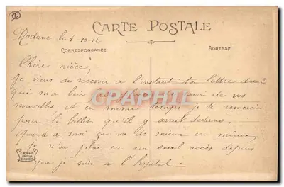 L'Arc perto de MODANE — vista do ponte e do curso d'água — editor E. Reynaud, n° 2661 — Verso