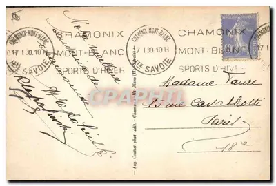 Chamonix - Mont-Blanc — Vista generale in inverno — Aug. Couttet, fot. ed. — Verso