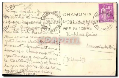 Chamonix-Mont-Blanc — Ogólny widok i Mont-Blanc — ND. — Rewers