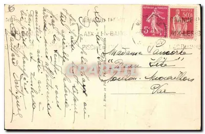AIX-les-BAINS — Meer van Bourget, Belle Rive, Boulevard en Dente van de Kat — Savoie Tourisme — Achterkant
