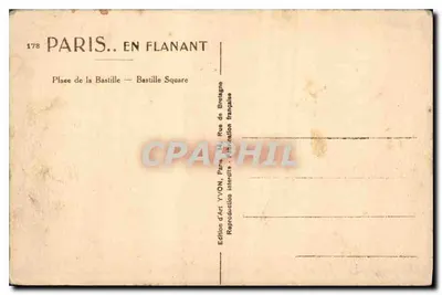Place de la Bastille — Paris — Édition d'Act YVON — Rückseite