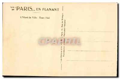 L'Hôtel de Ville - Town Hall — Parijs — Éditions d'Art Yvain — Achterkant