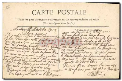 Menton - Port — widok portu z łodzią — wydawca L. Vaché, n°3 — Rewers