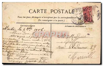 Menton, Quai Saint-Louis — tramway i skała — wydawca nieznany, nr 21 — Rewers