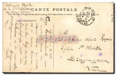 Stara pocztówka Antibes ogólny widok — Rewers