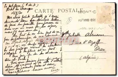 Mont-Dore — Valley of Hell and Needles of the Devil — g.d.o. — 875 — Back