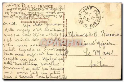 Cannes — Promenade de la Croisette — Wydawnictwa francuskie — Rewers