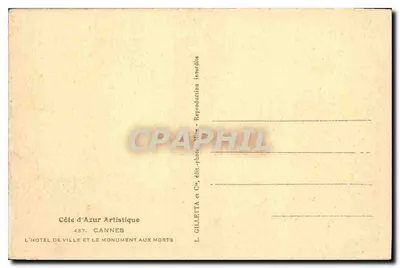 Cannes — Das Rathaus und das Kriegsdenkmal — Gilletta — Rückseite