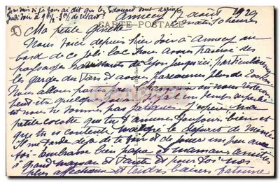 Lago de Annecy (Alta Saboia) — Castelo de Duingt, Mont des Hauges, La Taillefer — editor não identificado, número de série não visível — Verso