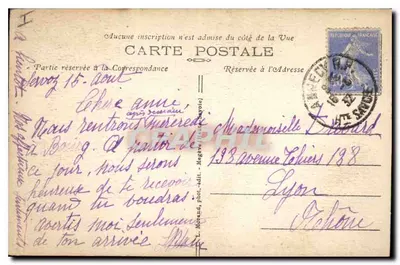 Mont-Blanc widziany z Couvercle — seria 841 — L. Morand, fot. édit. — Rewers