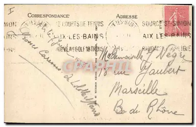 Aix-les-Bains — A Escada do Hotel de Ville — ND — Verso