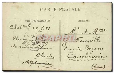 Châtellerault — O Square Gambetta e o Monumento — C. N. B. & Cie, n°13 — Verso