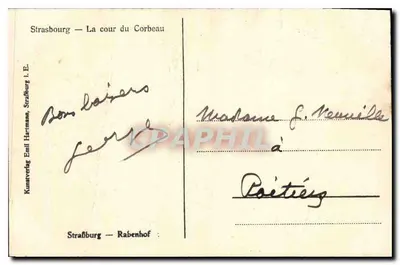 Strasbourg — Dziedziniec Sokoła — wydawca Emil Hartmann, Strasbourg — Rewers