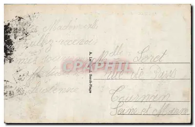 Berck-Plage - Widok plaży przy niskiej wodzie — wydawca A. Lefebvre, n°69 — Rewers