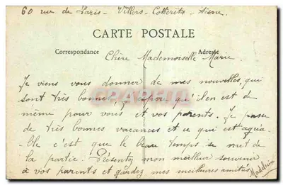 Villers-Cotterêts (Aisne) — La Estatua de Alexandre Dumas — Imp. Lécuyer, Villers-Cotterêts — Reverso