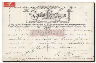 Pansy — Szczęśliwego Brètes 1909 — Crissé — Rewers