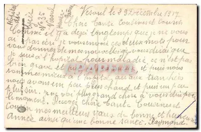Arranjo de rosas e hortência — Boas Festas — Mesange 953 — Verso