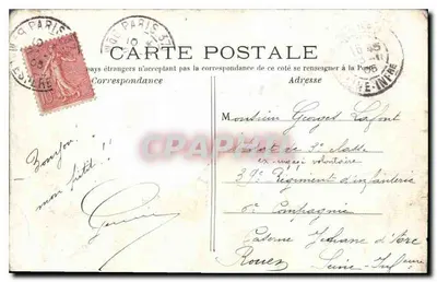 Cartolina d'epoca Parigi — Verso