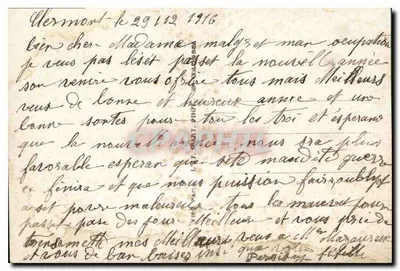 Bonne Année — zimowy krajobraz z śniegiem — DIX 580 — Rewers