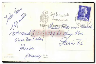 Bouquet van tulpen — uitgever M.D. Paris, serie 1226 — Achterkant
