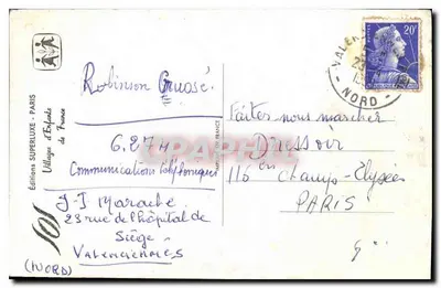 Duas rosas — vermelha e amarela — Éditions Superlux - Paris — Verso