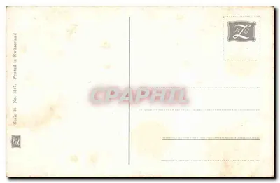 Dom z ceglanymi krokwiami — wiosenny widok — NG, seria 10, 1947, wydruk w Szwajcarii — Rewers