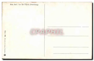 Scena uliczna — przed fabryką — Rob. Sterl, n° 428 — Rewers
