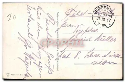 Las jesiennej porze — Wiesental (Baden) — Farbenphotogr. Rubachme (Hüppen) v. Hans Hildenbrand, seria 65 Nr. 311 — Rewers