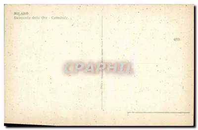 Milano — Campanile delle Ore i Katedra — wydawca Campanile delle Ore, nr 489 — Rewers