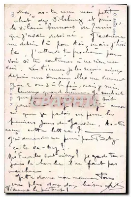 Pejzaż wiosenny — dom i ścieżka — D. K. & Co. Paris — Rewers