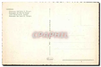 Wenecja — Panoramiczny widok z wyspy Świętego Jerzego — wydawca Boccaccio — Rewers
