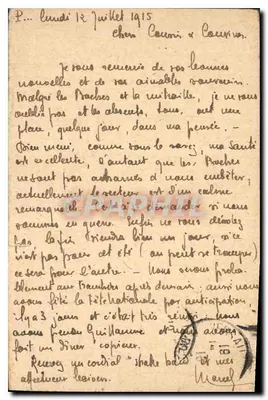 Karta pocztowa do użytku wojskowego — Wydawca ADE Paris — Numer serii 203, 17e C.I. przez Verdun — Rewers