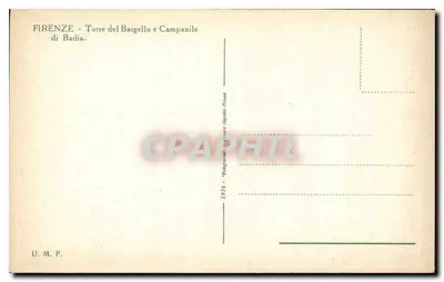Florencio — Wieża Bargello i dzwonnica Badia — U.M.F. — Rewers