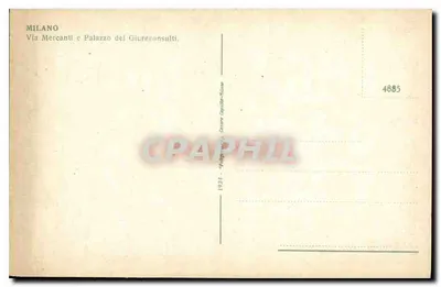 Milano - Via Mercanti i Pałac Giureconsulti — Genre Capilla-Milano n°4885 — Rewers
