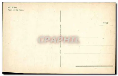 Milão - Arco della Pace — n° de série 9901 — Verso