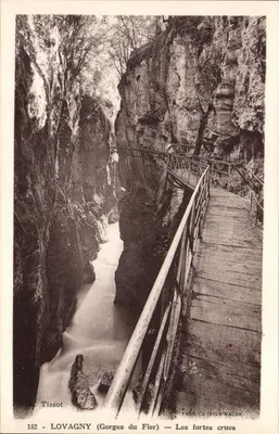 Lovagny (Gorges du Fier) — Fortes cheias — Fot. Coibier-Macon, n° 182