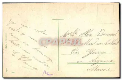 Casal elegante — cena íntima — editor desconhecido, número de série não visível — Verso