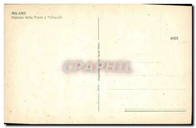 Milano — Pałac Pocztowy i Telegrafowy — n° 4888 — Rewers