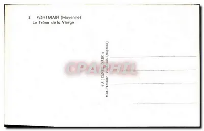 Pontmain (Mayenne) — O Trono da Virgem — editor Saby, n°3 — Verso