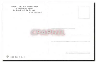 Sirenze — Kościół S. Maria Novella — Szczegół fresku Narodziny Najświętszej Maryi Panny (Dom. Ghirlandaio) — Rewers